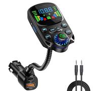 Bluetooth 5.3 FM Transmitter for Car- SOARUN Bluetooth Car Adapter PD30W & USB Port Fast Charge - HiFi Treble & Bass Player - 1.6" Display Hands-Free Calling - Car Radio with AUX Input/Output, TF Card