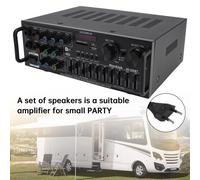 Bluetooth 5.4 HiFi 2500W Peak stereo Karaoke Power Amplificatore FM USB EQ Mixer