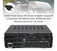 Bluetooth 5.4 HiFi 2500W Peak stereo Karaoke Power Amplificatore FM USB EQ Mixer