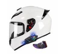 Bluetooth Casco da Moto Integrale, Casco Moto Fuoristrada pour Quattro Stagioni Motocross Scooter Motorino, Omologato ECE Uomo Donne Protezione di Sicurezza, Lenti Intercambiabili