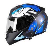 Bluetooth Casco Moto, Casco Anticollisione, Casco Moto Integrale Omologato ECE Con Visiera Doppia Antigraffio, Casco Moto Donna/Uomo W,L (59-60CM)