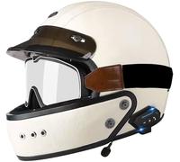 Bluetooth Casco Moto Jet Casco Integrale, Casco Scooter Casco A Scodella Per Uomini E Donne Adulti, Caschi Jet Con Occhiali, Moto Mezzo Casco Omologato DOT/ECE 3,M=57-58CM