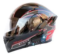 Bluetooth Casco Moto Modulare, Caschi Modulari Motorino Integrali con Doppio Visiera, Sistema di Comunicazione Interfono Integrato Radio FM Mp3, Certificato ECE Flip up Helmet