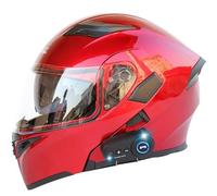 Bluetooth Casco Moto Modulare, Caschi Modulari Motorino Integrali con Doppio Visiera, Sistema di Comunicazione Interfono Integrato Radio FM Mp3, Certificato ECE Flip up Helmet