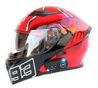 Bluetooth Casco Moto Modulare, Caschi Modulari Motorino Integrali con Doppio Visiera, Sistema di Comunicazione Interfono Integrato Radio FM Mp3, Certificato ECE Flip up Helmet