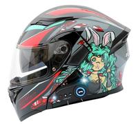 Bluetooth Casco Moto Modulare, Caschi Modulari Motorino Integrali con Doppio Visiera, Sistema di Comunicazione Interfono Integrato Radio FM Mp3, Certificato ECE Flip up Helmet