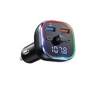 Bluetooth Fm Car Transmitter Music Player Radio Adapter Usb Charger with Ambient Light