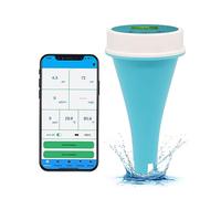 Bluetooth Piscina Acqua Tester 6 in 1 Misuratore EC/Salinità/pH/ORP/Temperatura/Cloro Metro, Senza fili Galleggiante Accorto Piscina Monitor Acqua Tester per Piscine, Bagni Caldi & Terme di Nuoto