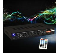 Bluetooth Ricevitore Amplificatore Karaoke Telecomando Musica USB SD 2x 45W Hifi