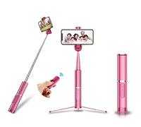 Bluetooth Selfie Stick Treppiede in alluminio estensibile ricaricabile Bluetooth Remote Selfie Stick con supporto treppiede per iPhone X/XS max/XR/XS/8/7/6/Plus, Samsung S7/S8/S9, Android