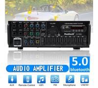 Bluetooth5.0 HiFi Sunbuck 2000W stereo Karaoke Power Amplificatore FM USB SD AUX
