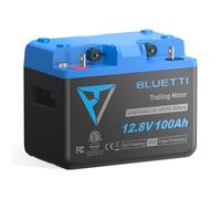 BLUETTI 12,8V 100Ah LiFePO4 per motore da traina con Bluetooth, BMS 300A integrato, autoriscaldamento, 6000+ cicli, IP65 impermeabile e antipolvere, durata 10 anni per camper, barche e solare off-grid