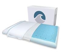 Bluewave Bedding Super Slim CarbonBlue Max Cool Gel Cuscino in memory foam per chi dorme sulla pancia e sulla schiena, design sottile e piatto con raffreddamento avanzato (altezza 8,1 cm, dimensioni