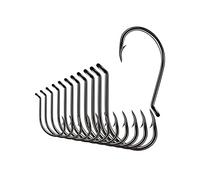 BLUEWING Ami da pesca con occhio curvo, punta di taglio in acciaio ad alto tenore di carbonio, extra affilati, per acqua dolce e salata, misura 10/0, 10 pezzi