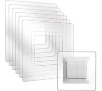 BlueXP 12 Pezzis Placchette Interruttori Luce Trasparente Forma Quadrata 1 Tasto Protezioni per Interruttori Acrilico Salvaparete per Camera da Letto Soggiorno Prese e Interruttore - Spessore 1.5mm