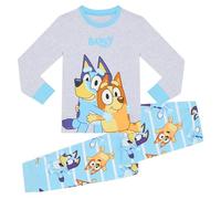 Bluey and Bingo Premium 100% cotone pigiama a maniche lunghe, Blu, 4-5 Years