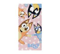 Bluey Telo da Spiaggia i Love You Rosa Cane 140 x 70cm Cotone Vellutato Ragazze