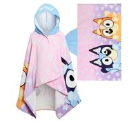 Bluey Asciugamano con cappuccio per ragazzi e ragazze, poncho 100% cotone, telo da spiaggia per bambini, telo da bagno, telo da bagno, accappatoio avvolgente per cambio