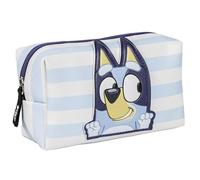 Bluey - Astuccio da bagno per bambini, con chiusura a zip, astuccio cosmetico Bluey blu - sacchetto per trucco o toilette - idea regalo per bambini