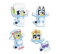 Tomy Toomies - Puzzle da bagno Bluey - Mix and Match Bluey - giocattolo da bagno in schiuma per bambini, con borsa a rete con ventose, 8 pezzi - a partire da 18 mesi