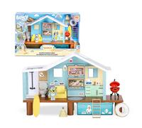 Bluey - Beach Cabin Playset, casa spiaggia del cucciolo blu, giocattolo con figura, con accessori, piscina, occhiali, galleggiante, barbecue, casetta blu, famosa (BLY66000)