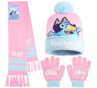 BlueY Berretto Invernale e Guanti Set Bambina 3-6 Anni, 2 o 3 Pz Calda Cappelli, Sciarpa e Guanti Bambina, Regalo Bambini (Rosa/Blu 3 Pz)