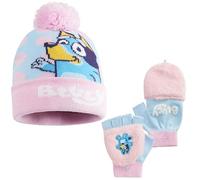 BlueY Berretto Invernale e Guanti Set Bambina 3-6 Anni, 2 o 3 Pz Calda Cappelli, Sciarpa e Guanti Bambina, Regalo Bambini (Rosa 2 Pz)