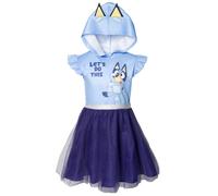 Bluey Big Girls Mesh Cosplay Abito a maniche corte Blu 10