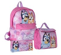 Bluey & Bingo Kids Zaino, borsa per il pranzo e astuccio per matite, rosa, Zaini