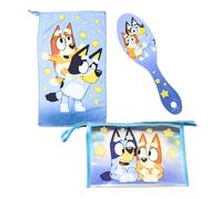 Bluey Borsa da Toilette per Bambini, Borsa da Toilette per Design Bluey e Bingo, Include Spazzola per Capelli, Asciugamano, Borsa, Senza PVC
