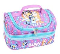Bluey - Borsa per il pranzo per la scuola per bambini - Borsa per snack multi-scomparto per ragazze e ragazzi - Isolamento termico e grande capacità - Viola