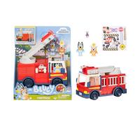 BLUEY Camion dei pompieri | Camion dei pompieri, esclusivi Bingo vigile del fuoco e Bob Bilby Figure | Alza la scala, ruotala intorno e stendi il tubo | Include foglio adesivo