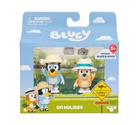Bluey Confezione da 2 statuette giocattolo robuste articolate con cappelli rimovibili, piccole action figure per bambini dai 3 anni in su