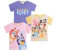 Bluey Confezione da 3 magliette per bambini, confezione multipla, 100% cotone, per travestimenti da bingo, Multi, 2-3 Anni