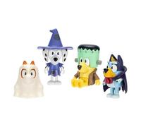 BlueY Confezione da 4 statuette di Halloween; personaggi mobili (6,3 cm), bingo, chloe e lucky in costumi di Halloween con accessori; ricreare i migliori momenti della serie animazione