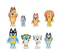 Bluey - Confezione da 8 figure Famiglia e Compagni del Cole, Figure articolate, bambole da 6 a 8 cm, collezione di personaggi della serie di disegni per bambini, ragazzi e ragazze +3 anni, famoso