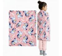 Bluey Coperta Coralina Rosa 100 x 140 cm | Licenza Ufficiale | Morbido e Caldo | 100% Poliestere Corallo Fleece | per bambini e fan Lavabile e ad asciugatura rapida