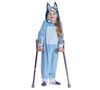 Bluey Costume per bambini, costume ufficiale Adaptive Bluey con caratteristiche di accessibilità, taglia bambini (4-6x)