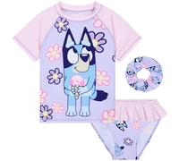 BlueY Costume Piscina Bambina Costumi da Bagno Bambini Piccoli o Completo Monopezzo o Rash Guard per Piscina Spiaggia Idee Regalo (4-5 Anni, Lilla con Elastico)