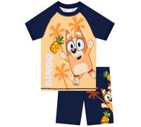 BlueY Costume Piscina Bambino, Set Maglia E Shorts Bingo, Costume Nuoto Ragazzo, Set Piscina Bambini, Arancione 18-24 Mesi