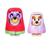 Bluey e Bingo Grannies Playset: Action Figure articolate da 6,3 cm, Confezione da 2 con 2 Coperte Rimovibili e Occhiali, Giocattolo Ufficiale da Collezione