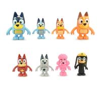 Bluey E Famiglia Action Figure Lotto 8 personagg | Bluey | Bingo Chilli | Bandit