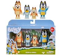 Bluey e Famiglia: Bingo, Bandito e Peperoncino 4 Figure Pack Articolato Personaggio Action Figure 6,3 cm Giocattolo da Collezione Ufficiale