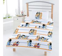 Bluey Bambini Set Copripiumino Cani Famiglia Junior per Letto Lino 100% Cotone
