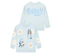 BlueY Felpa Bambina | Felpe Ragazza Cotone | Maglione Bambina Fiore | Blu 5-6 Anni