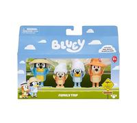 BlueY Confezione da 4 personaggi vacanza con la famiglia; personaggi mobili (6,3 cm), bingo, bandito e peperoncino; con accessori; ricreare i migliori momenti della serie animazione