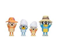 BlueY Confezione da 4 personaggi vacanza con la famiglia; personaggi mobili (6,3 cm), bingo, bandito e peperoncino; con accessori; ricreare i migliori momenti della serie animazione