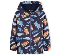 BlueY Giacca Antipioggia Bambina, Impermeabile Bambino con Cappuccio, Foderato in Pile (Marina, 3-4 anni)