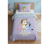 Bluey Goodnight Copripiumino Singolo 140x200 + Federa 65x65 Cotone Lavanda
