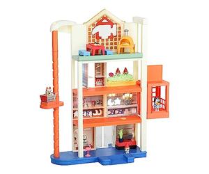 Bluey Hammerbarn - Set da gioco per la spesa, 4 livelli, altezza 55,9 cm, con sollevamento funzionante e ritorno del carrello, con luci e 45+ suoni